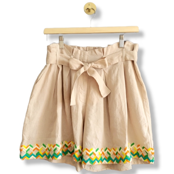 All Things Mochi Christine Top Paula Shorts Linen Embroidered Boho Set NWT - Picture 6 of 15